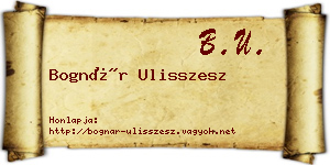 Bognár Ulisszesz névjegykártya